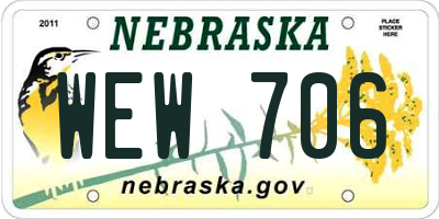 NE license plate WEW706