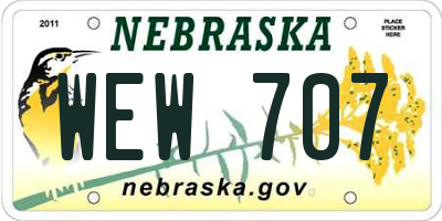 NE license plate WEW707