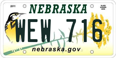 NE license plate WEW716
