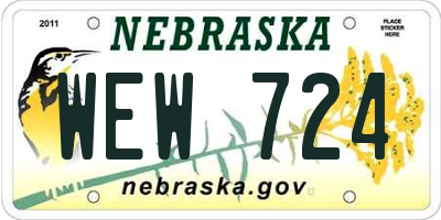 NE license plate WEW724