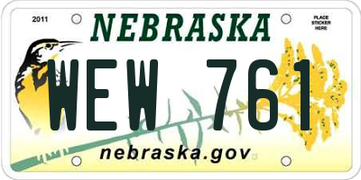 NE license plate WEW761