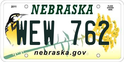 NE license plate WEW762