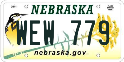 NE license plate WEW779