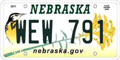 NE license plate WEW791