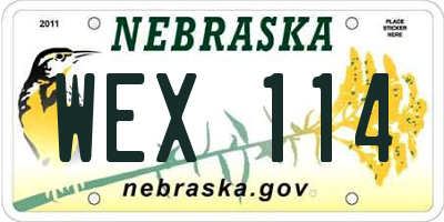 NE license plate WEX114