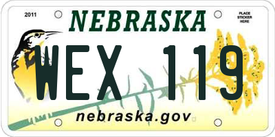NE license plate WEX119