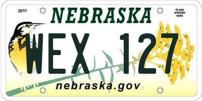 NE license plate WEX127