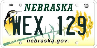 NE license plate WEX129