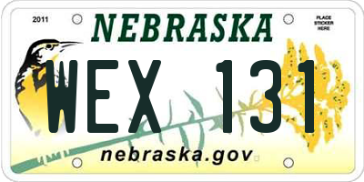 NE license plate WEX131