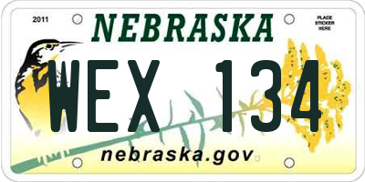 NE license plate WEX134
