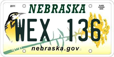 NE license plate WEX136