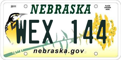 NE license plate WEX144