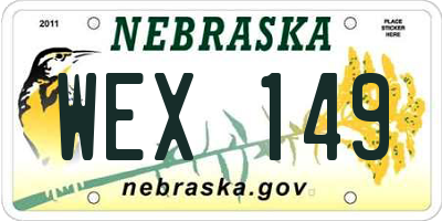 NE license plate WEX149