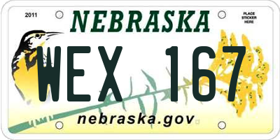 NE license plate WEX167
