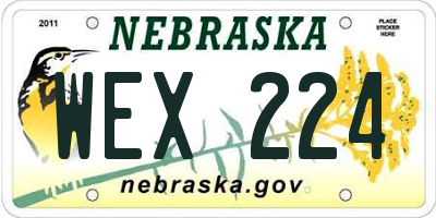 NE license plate WEX224