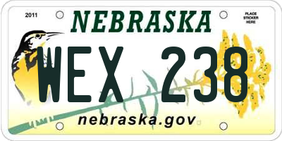 NE license plate WEX238