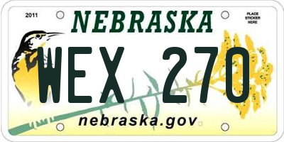 NE license plate WEX270