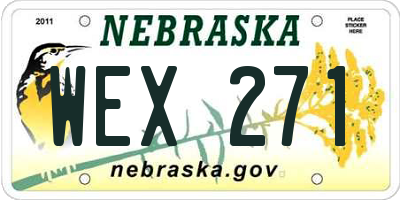 NE license plate WEX271
