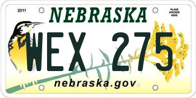 NE license plate WEX275