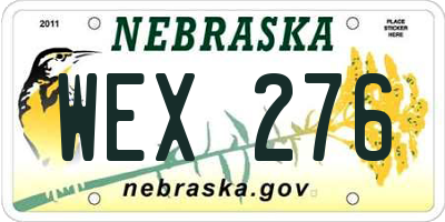NE license plate WEX276