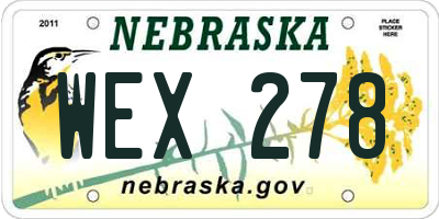 NE license plate WEX278