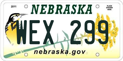 NE license plate WEX299