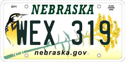 NE license plate WEX319