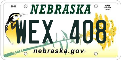 NE license plate WEX408