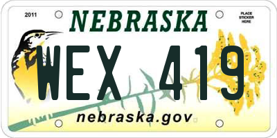 NE license plate WEX419