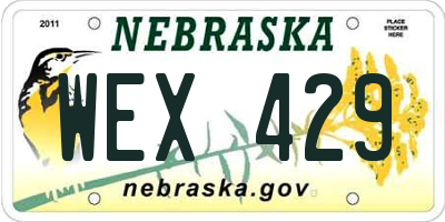 NE license plate WEX429