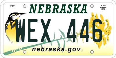 NE license plate WEX446