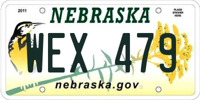 NE license plate WEX479