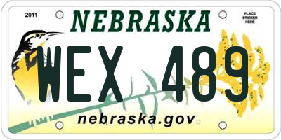 NE license plate WEX489