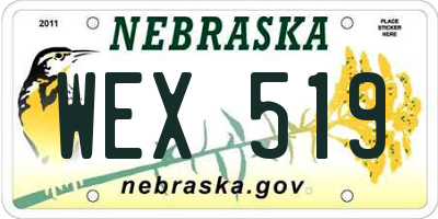 NE license plate WEX519