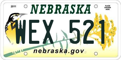 NE license plate WEX521