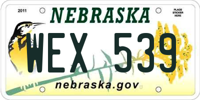 NE license plate WEX539