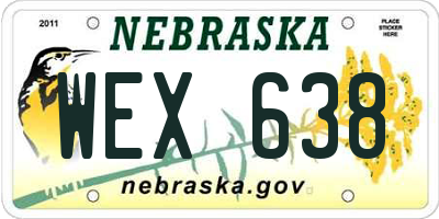 NE license plate WEX638