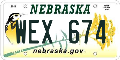 NE license plate WEX674