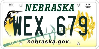 NE license plate WEX679