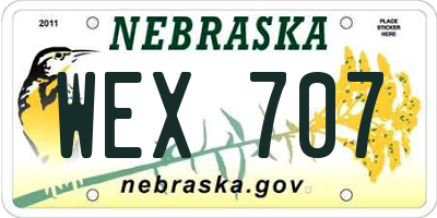 NE license plate WEX707