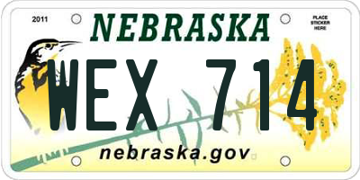 NE license plate WEX714