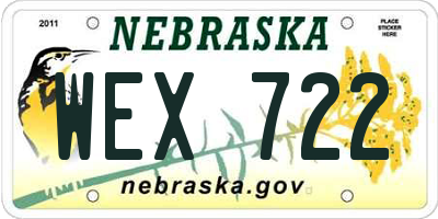 NE license plate WEX722