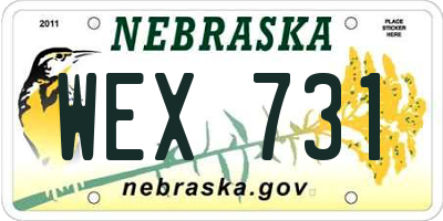 NE license plate WEX731