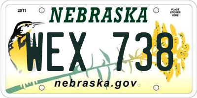 NE license plate WEX738