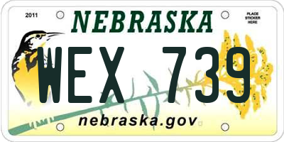 NE license plate WEX739