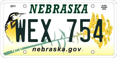NE license plate WEX754