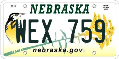 NE license plate WEX759