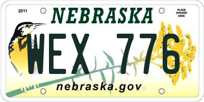 NE license plate WEX776