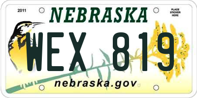 NE license plate WEX819