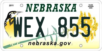 NE license plate WEX855